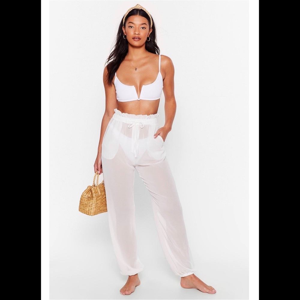 Chiffon Paperbag Cover-Up Pants